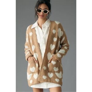 Maeve by Anthropologie Hailey Hearts Cardigan